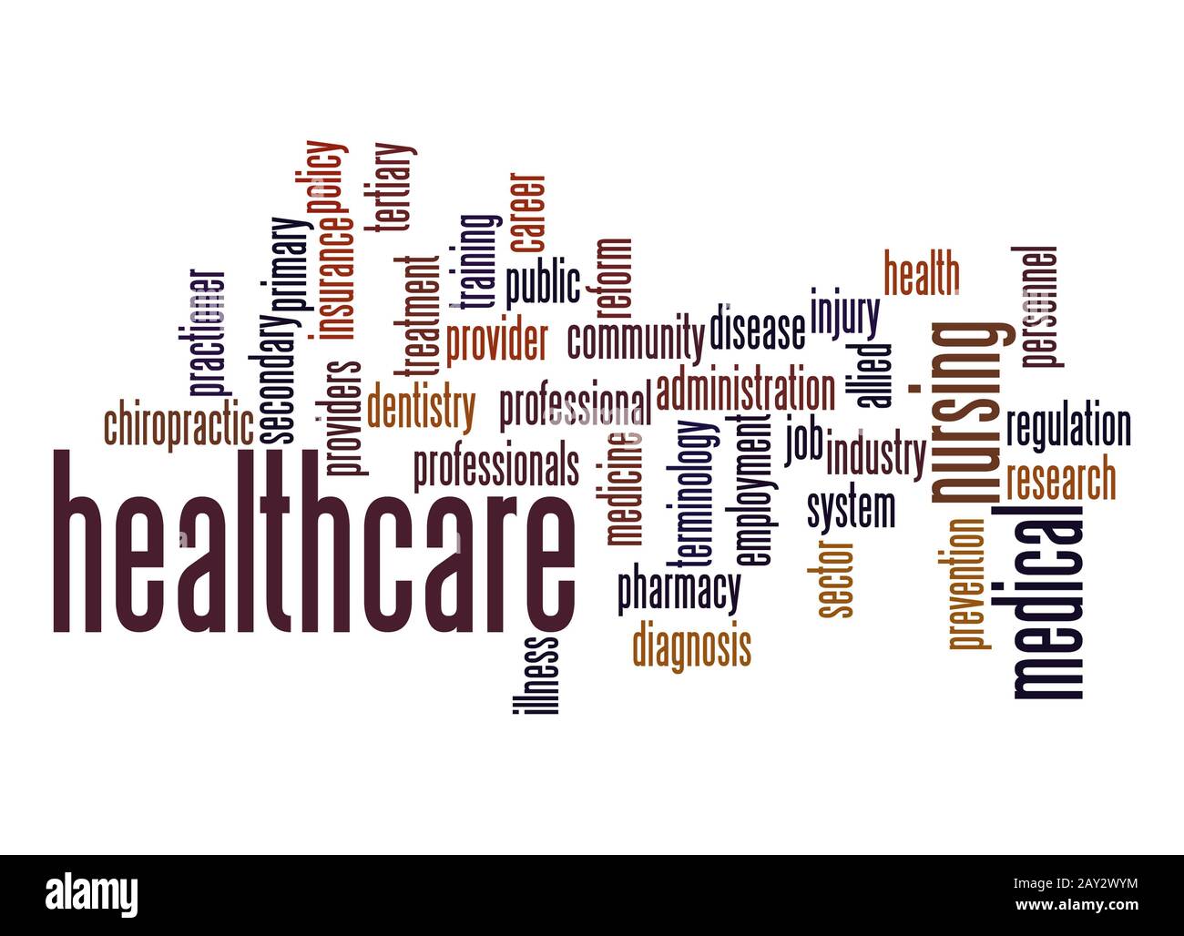 Healthcare word cloud Foto Stock