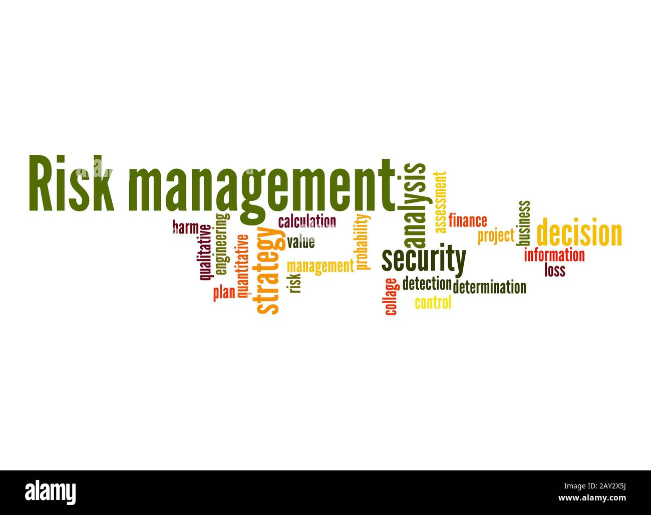 Per la gestione del rischio word-cloud Foto Stock