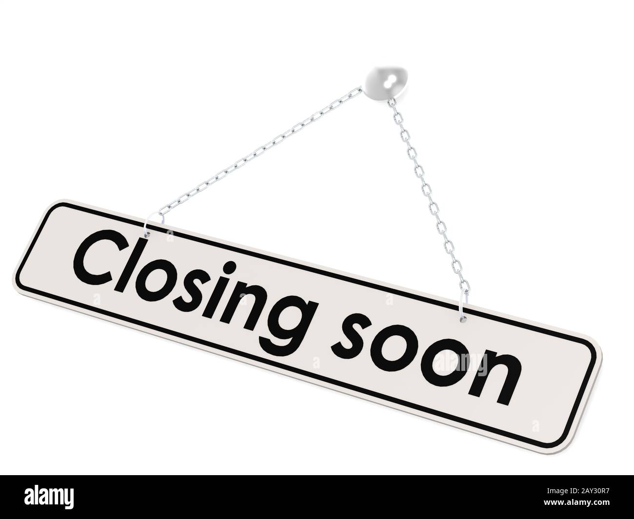 Chiusura banner presto Foto Stock