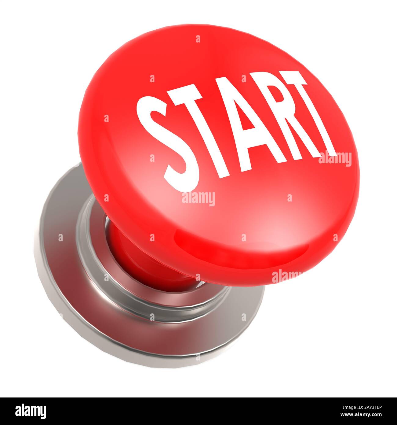 Rosso pulsante start Foto Stock