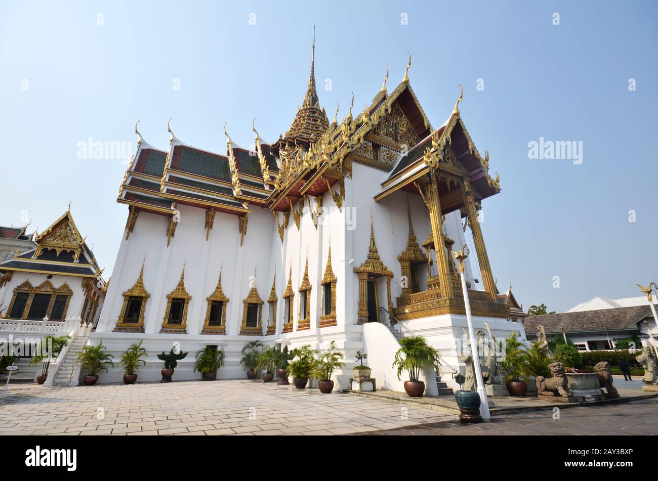 Il Tempio di marmo - Wat Benchamabophit, Bangkok, Thailandia Foto Stock