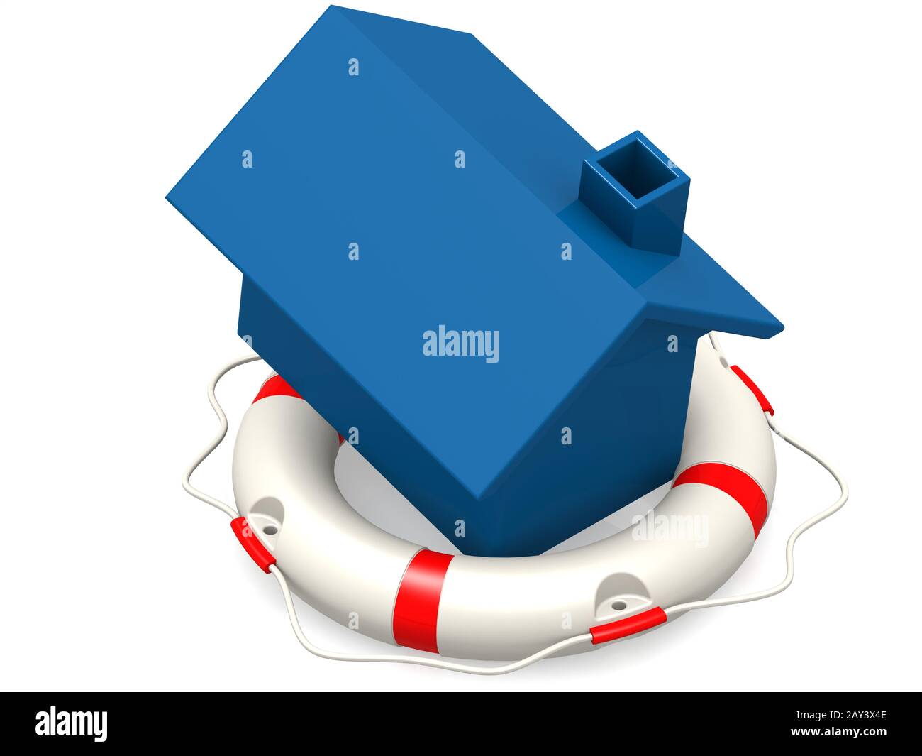 Vita booy con casa blu Foto Stock