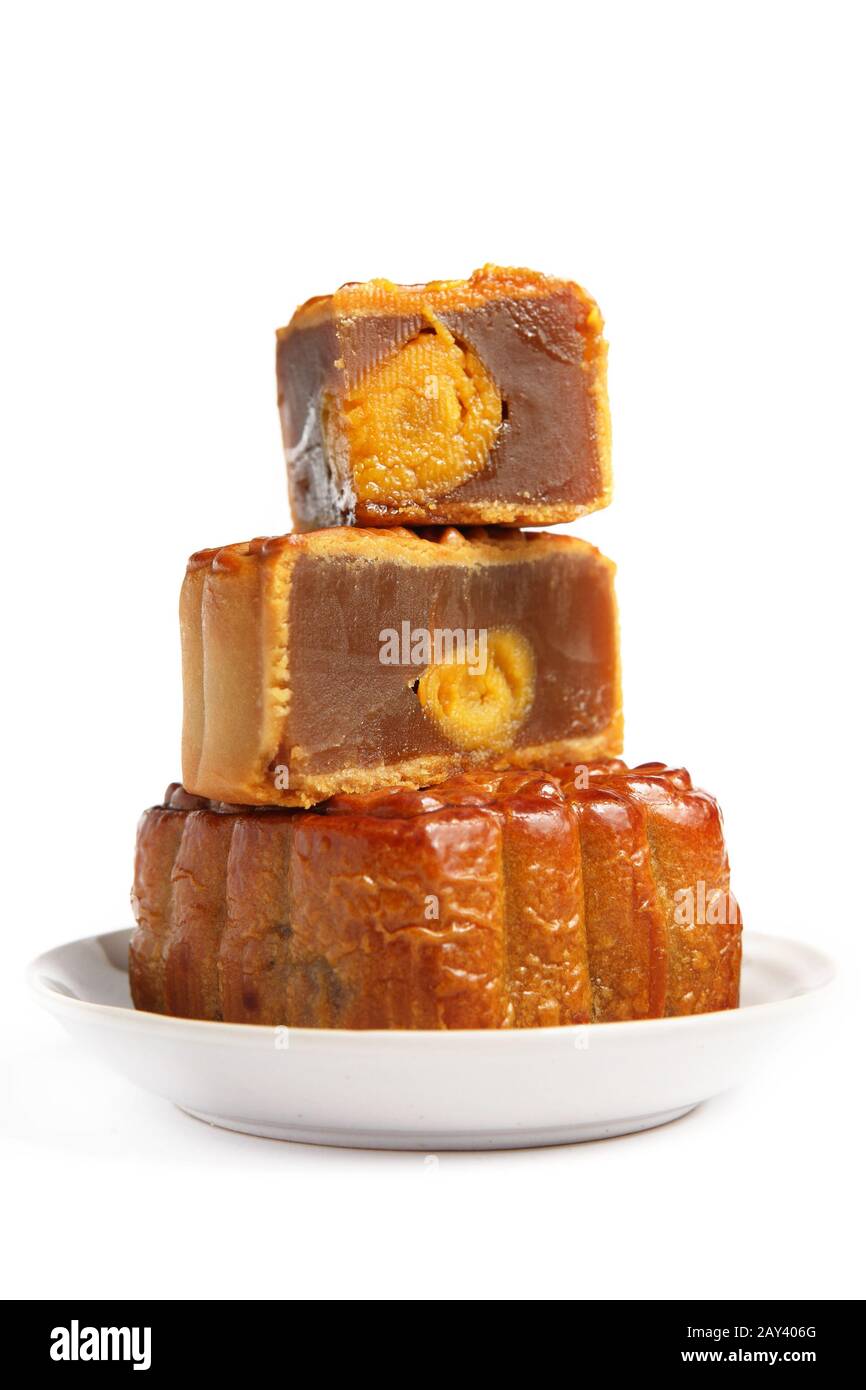 Torta della luna per il cinese metà festa d autunno Foto Stock