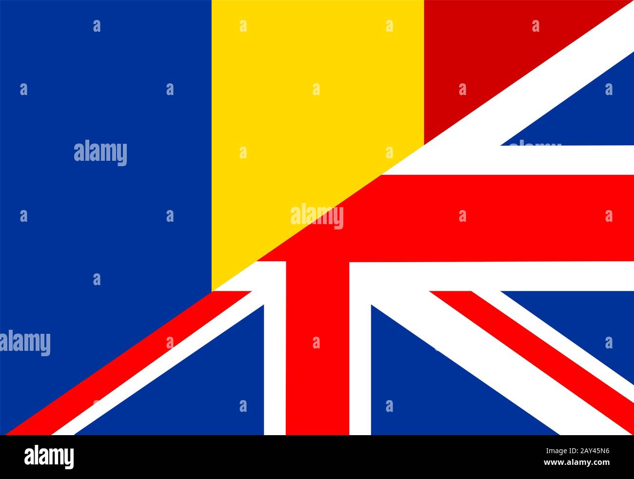 uk bandiera romania Foto Stock