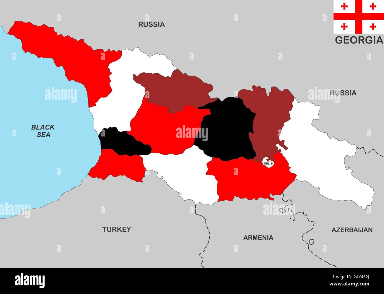 Georgia Mapula Political map of georgia immagini e fotografie stock ad alta ...