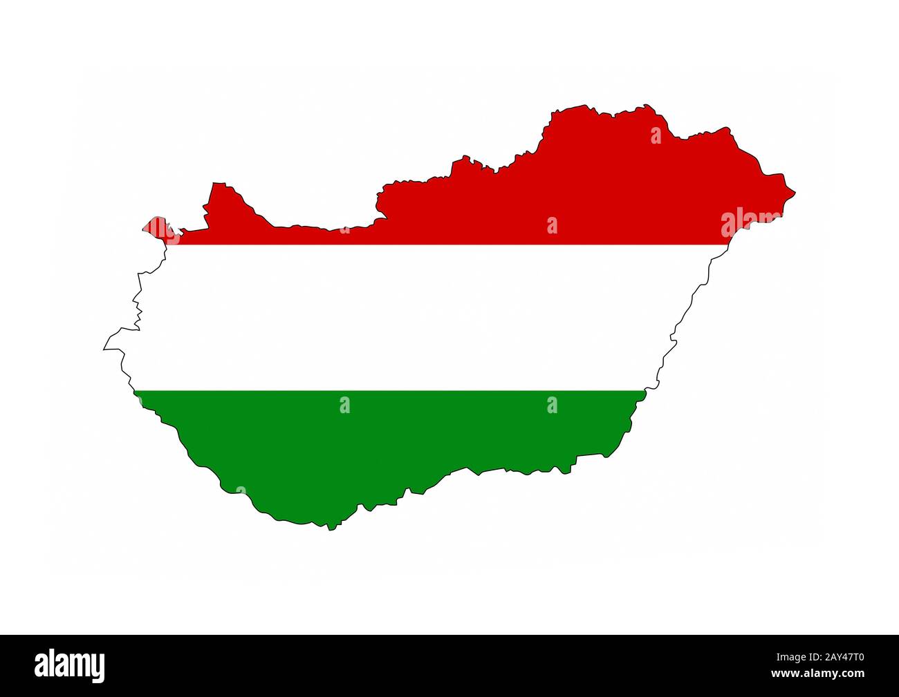 mappa della bandiera dell'ungheria Foto Stock