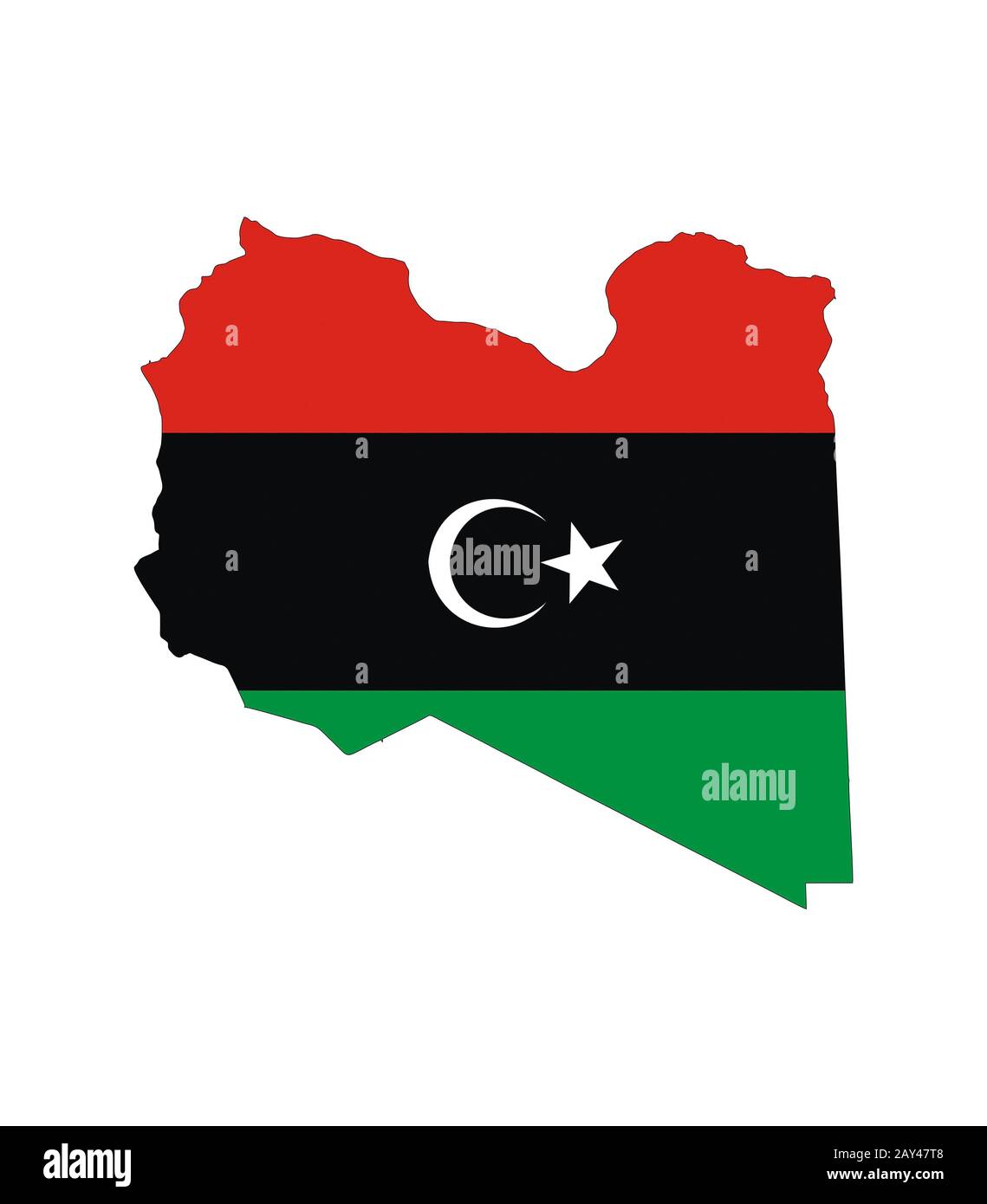 mappa della bandiera della libia Foto Stock