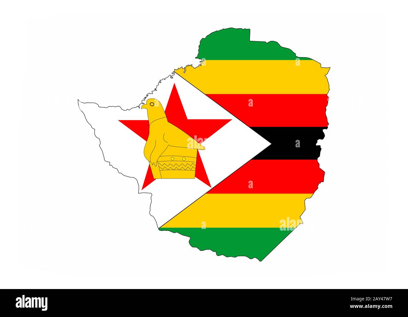 mappa della bandiera dello zimbabwe Foto Stock