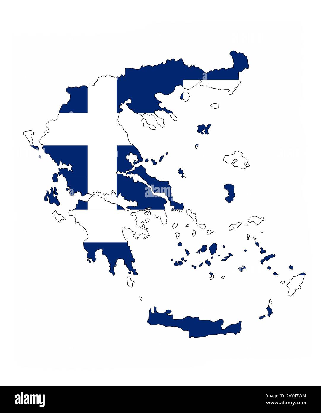 mappa della bandiera della grecia Foto Stock