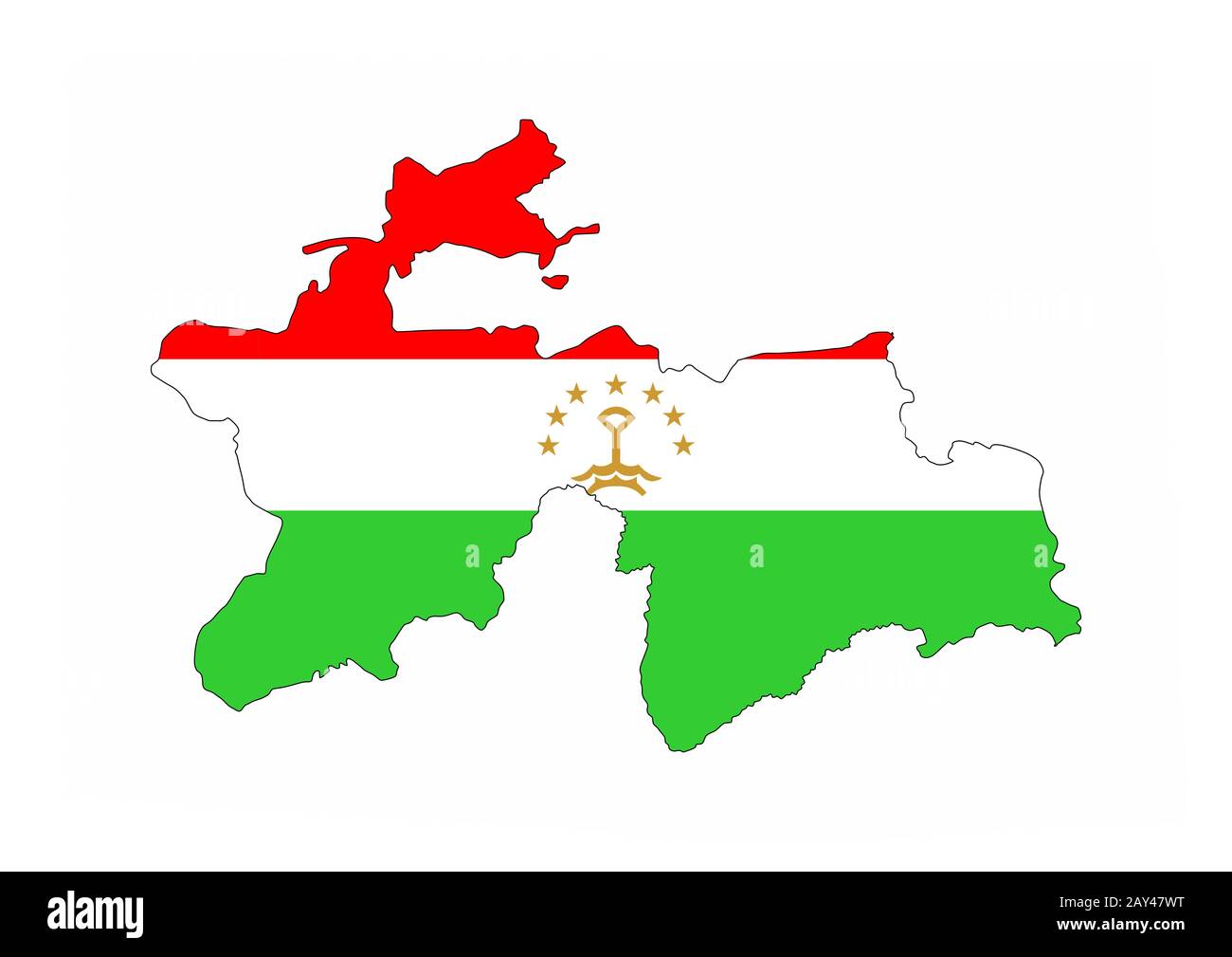 mappa della bandiera del tagikistan Foto Stock