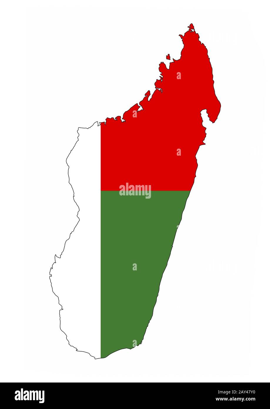 mappa della bandiera del madagascar Foto Stock