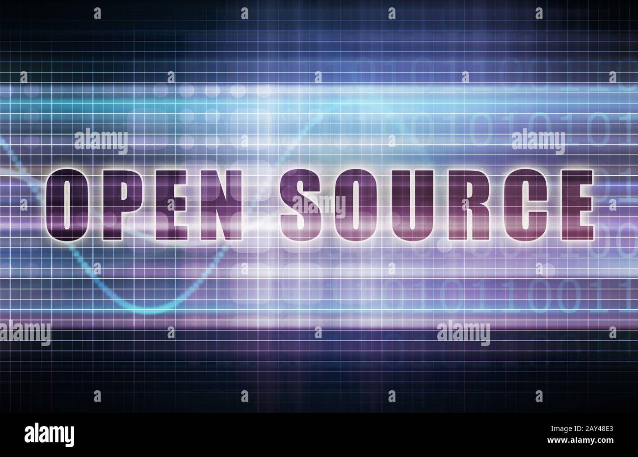 Open Source su un Tech Business arte grafico Foto Stock