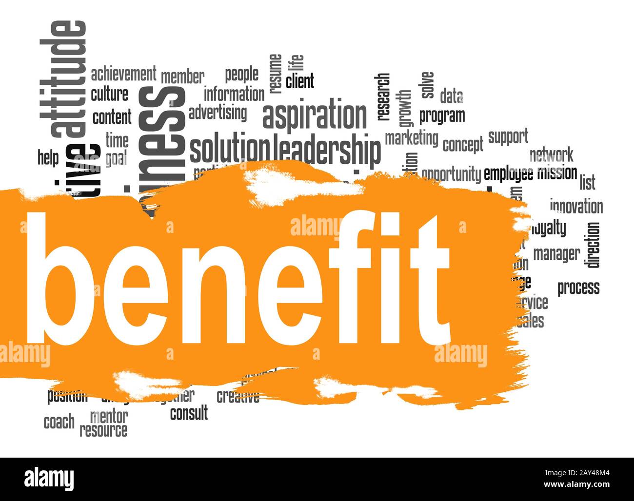 Approfittate della nuvola di parole con banner giallo Foto Stock