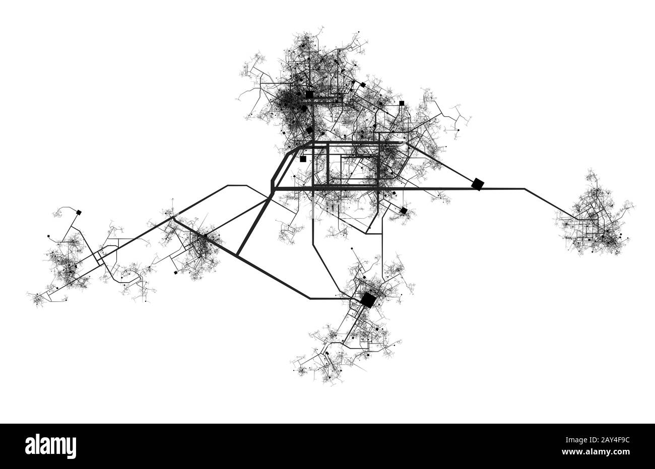 Mappa della città Foto Stock