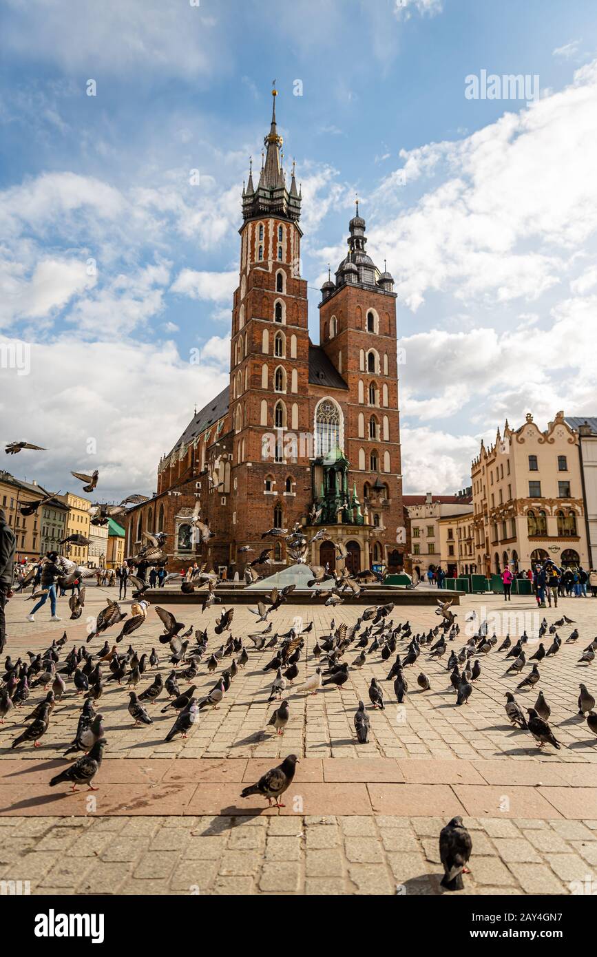 Basilica di Santa Maria a Cracovia, Polonia Foto Stock