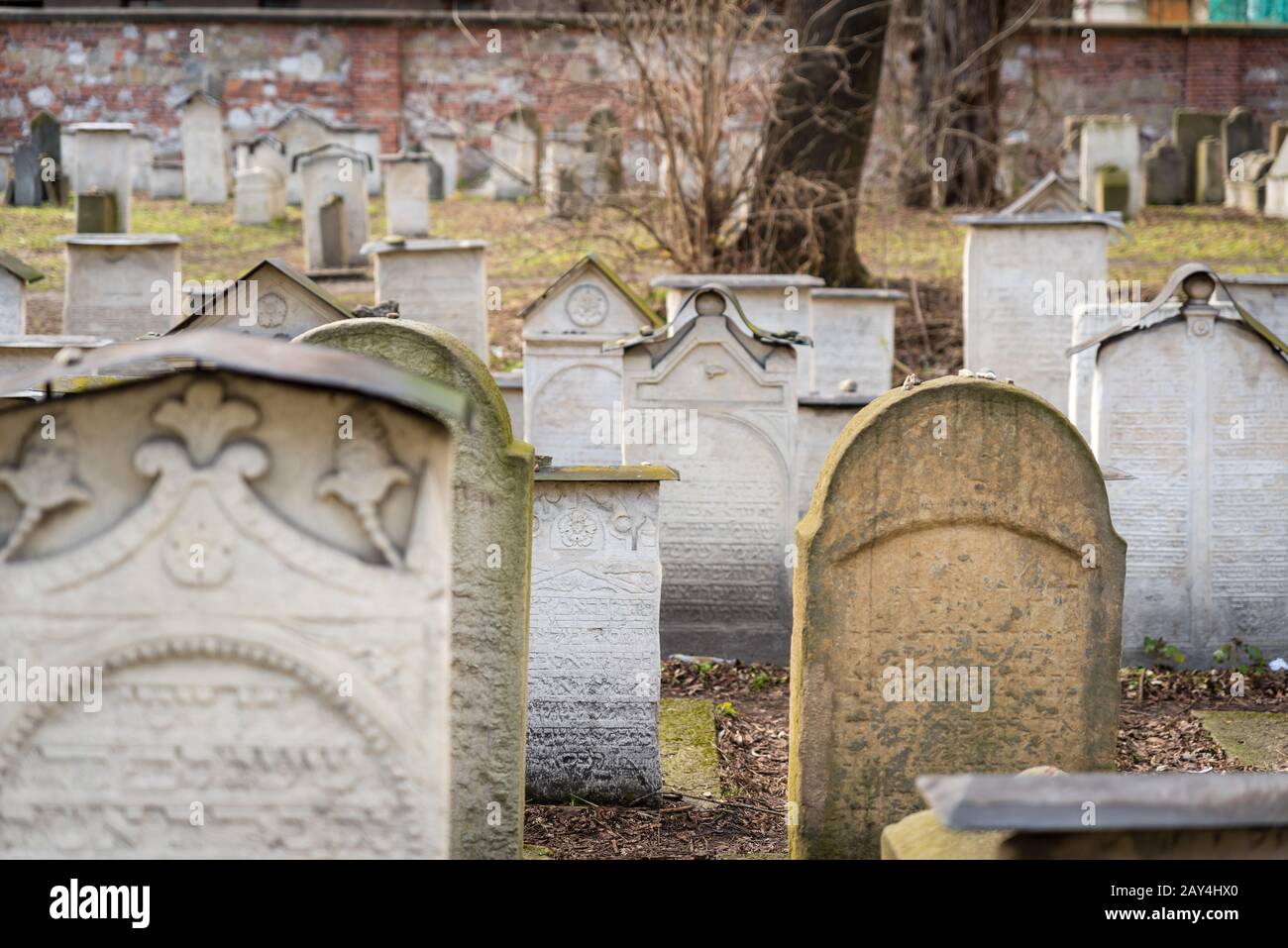 Remuh Cemetery, Cracovia, Polonia Foto Stock