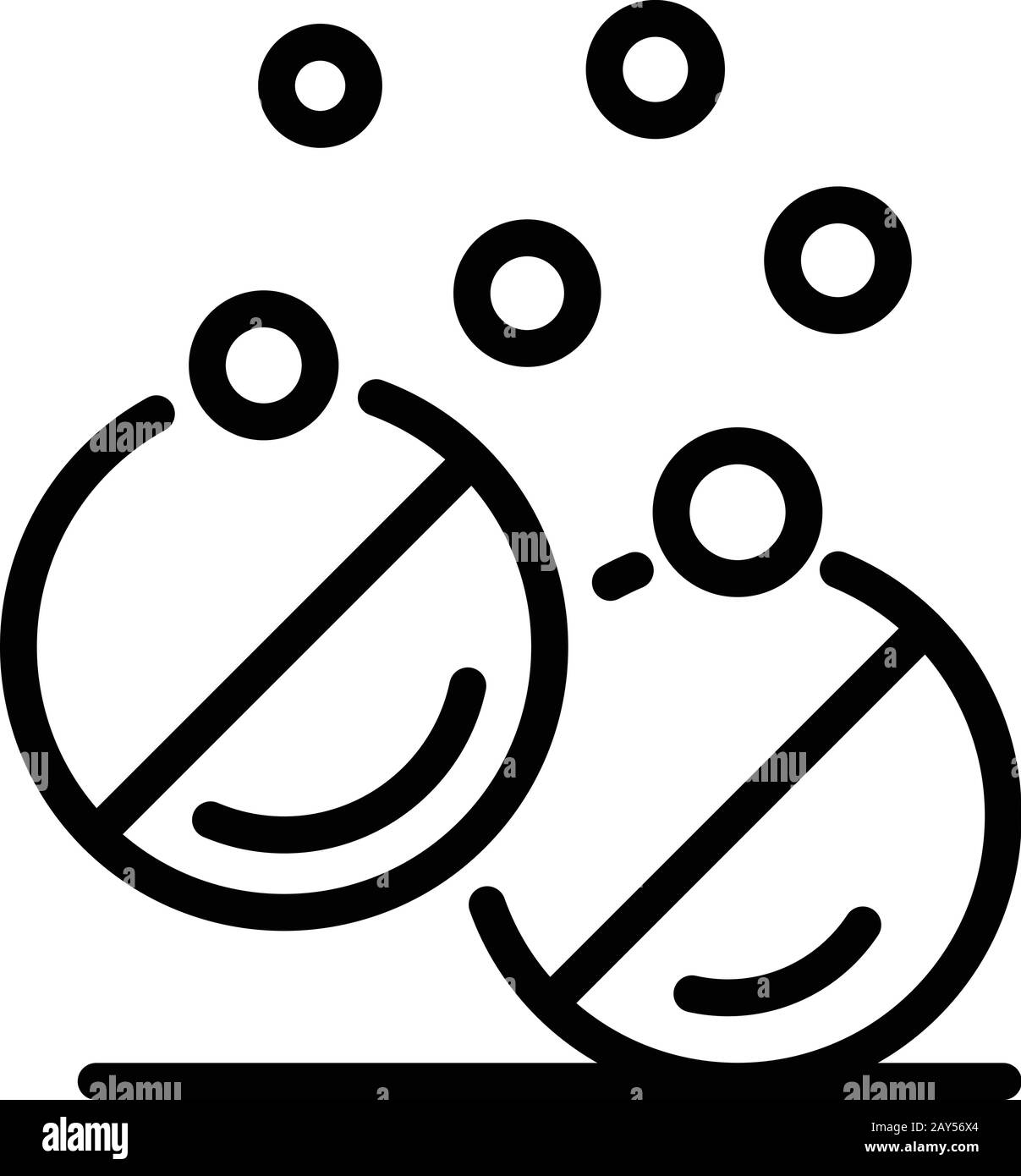 Icona di pillole di erbe, stile di contorno Illustrazione Vettoriale