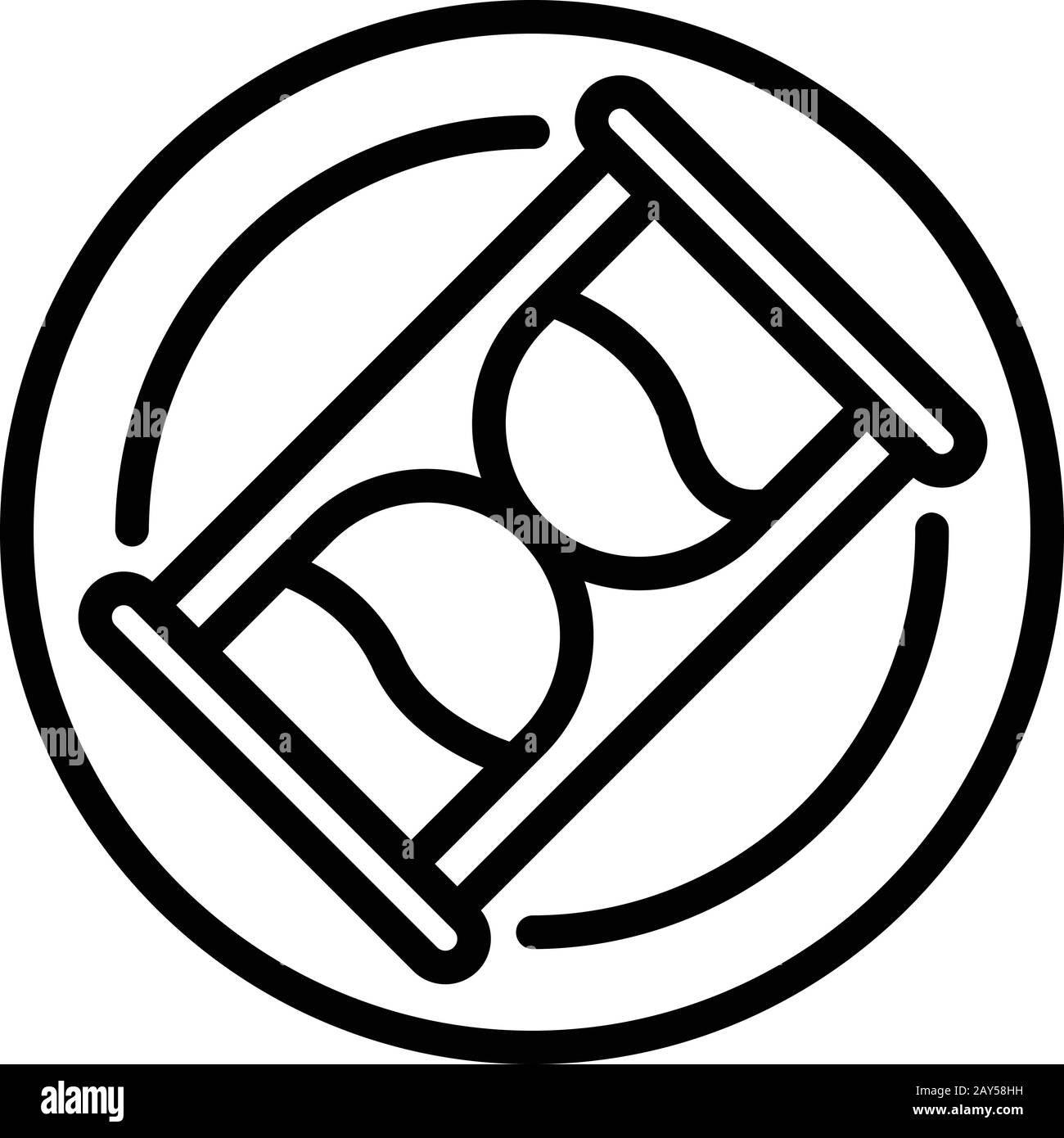 Icona della clessidra dell'ipnosi, stile di contorno Illustrazione Vettoriale