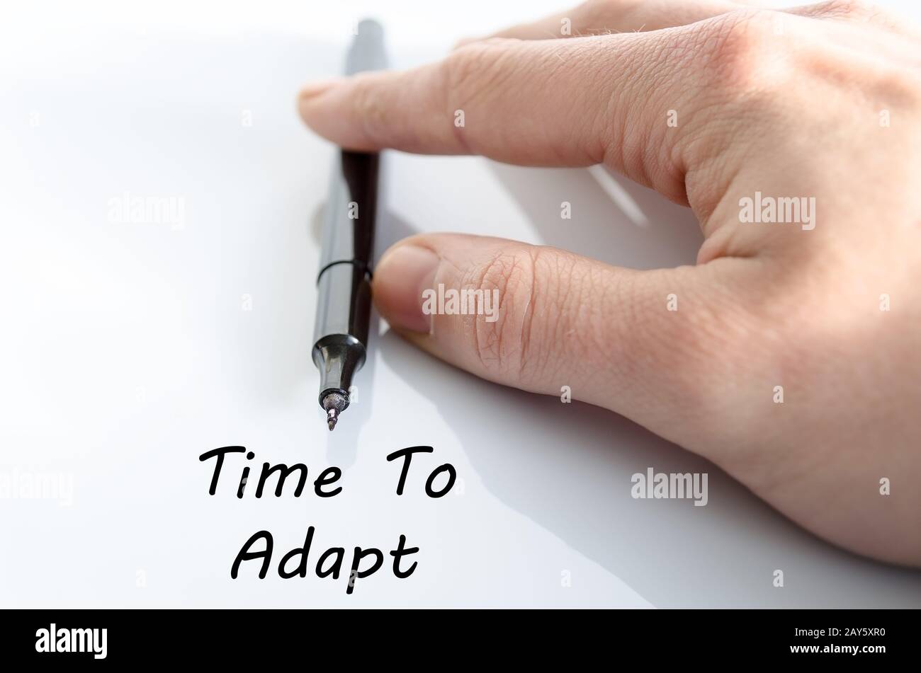 Il tempo di adattare il concetto di testo Foto Stock