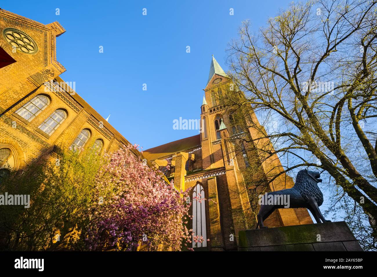 Brunswick Lion nella Cattedrale di Schwerin, Meclemburgo-Pomerania, Germania Foto Stock