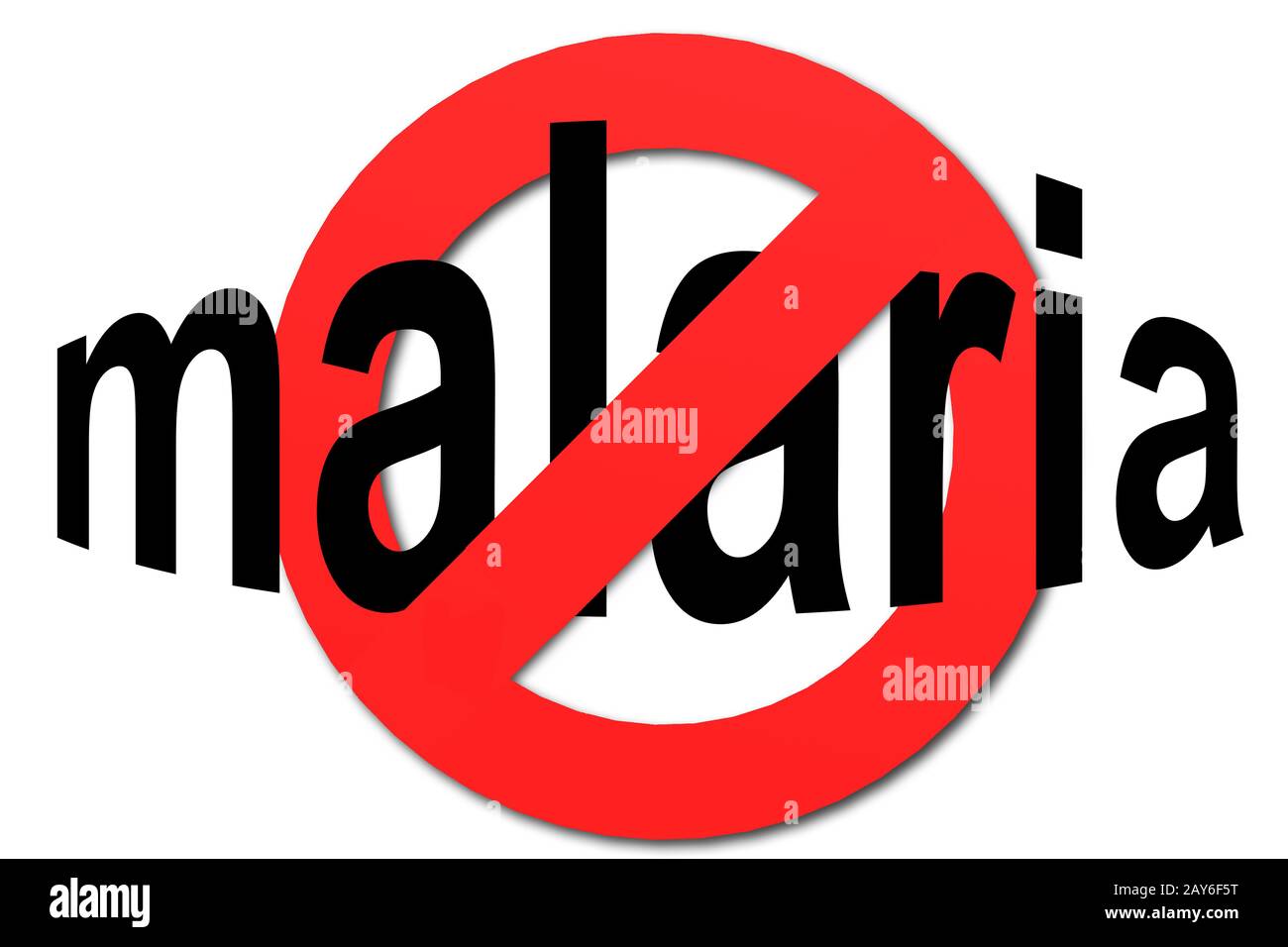 Fermare la malaria segno in rosso Foto Stock