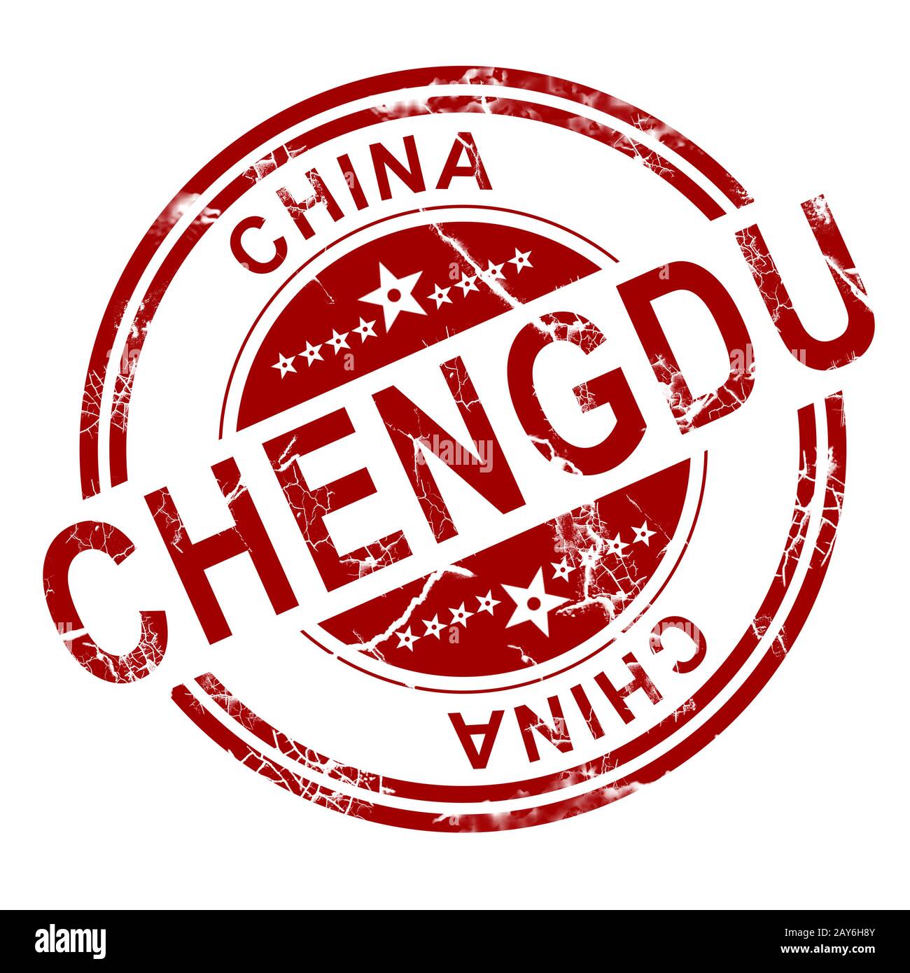 Rosso timbro di Chengdu Foto Stock