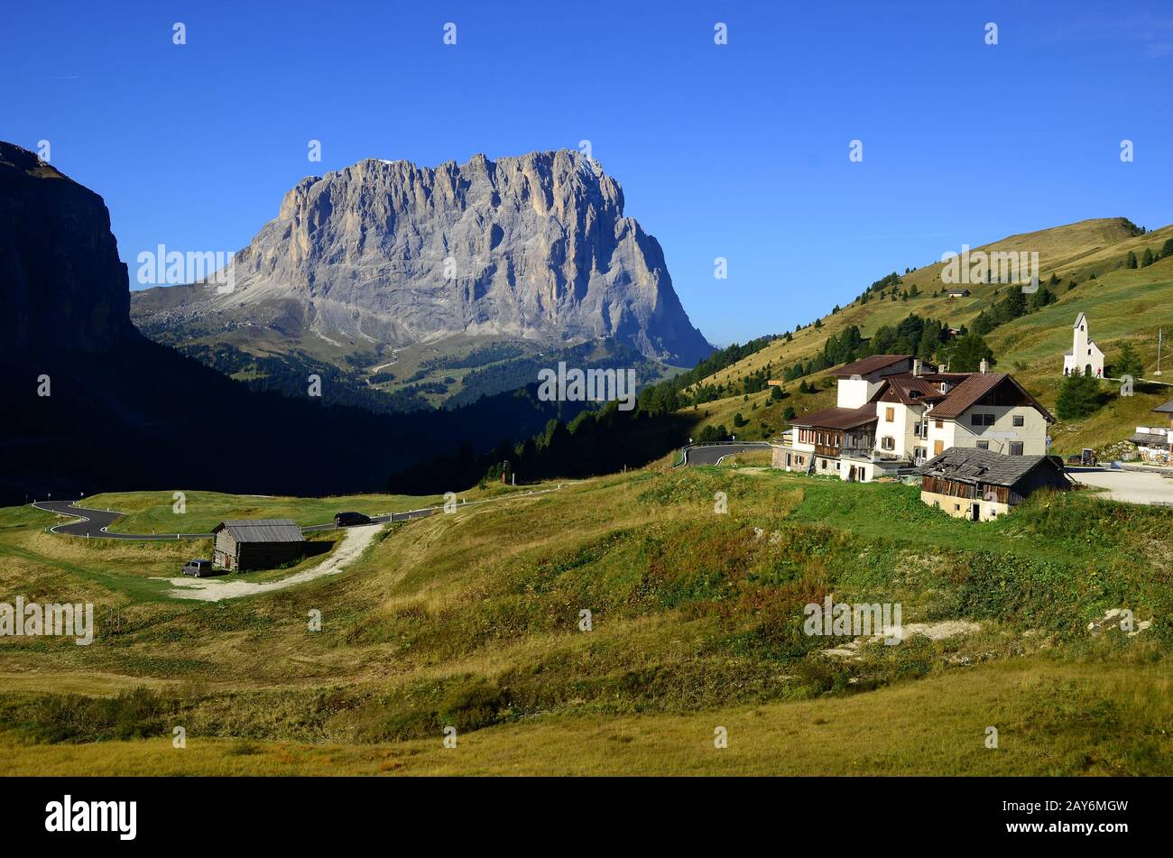 alpi, dolomiti, Italia, Europa, Langkofel, Passo del Groedner, Alto adige, Foto Stock