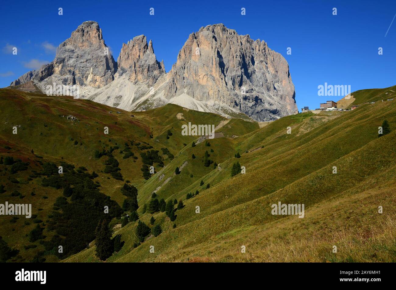alpi, dolomiti, Italia, Europa, Gruppo del Sella, Langkofel, Alto adige, Foto Stock