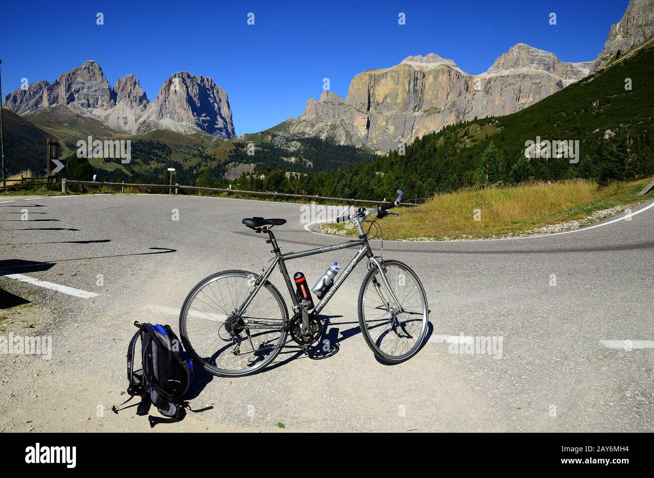 alpi, dolomiti, Italia, Europa, Gruppo del Sella, giro in bicicletta, Alto adige, Foto Stock