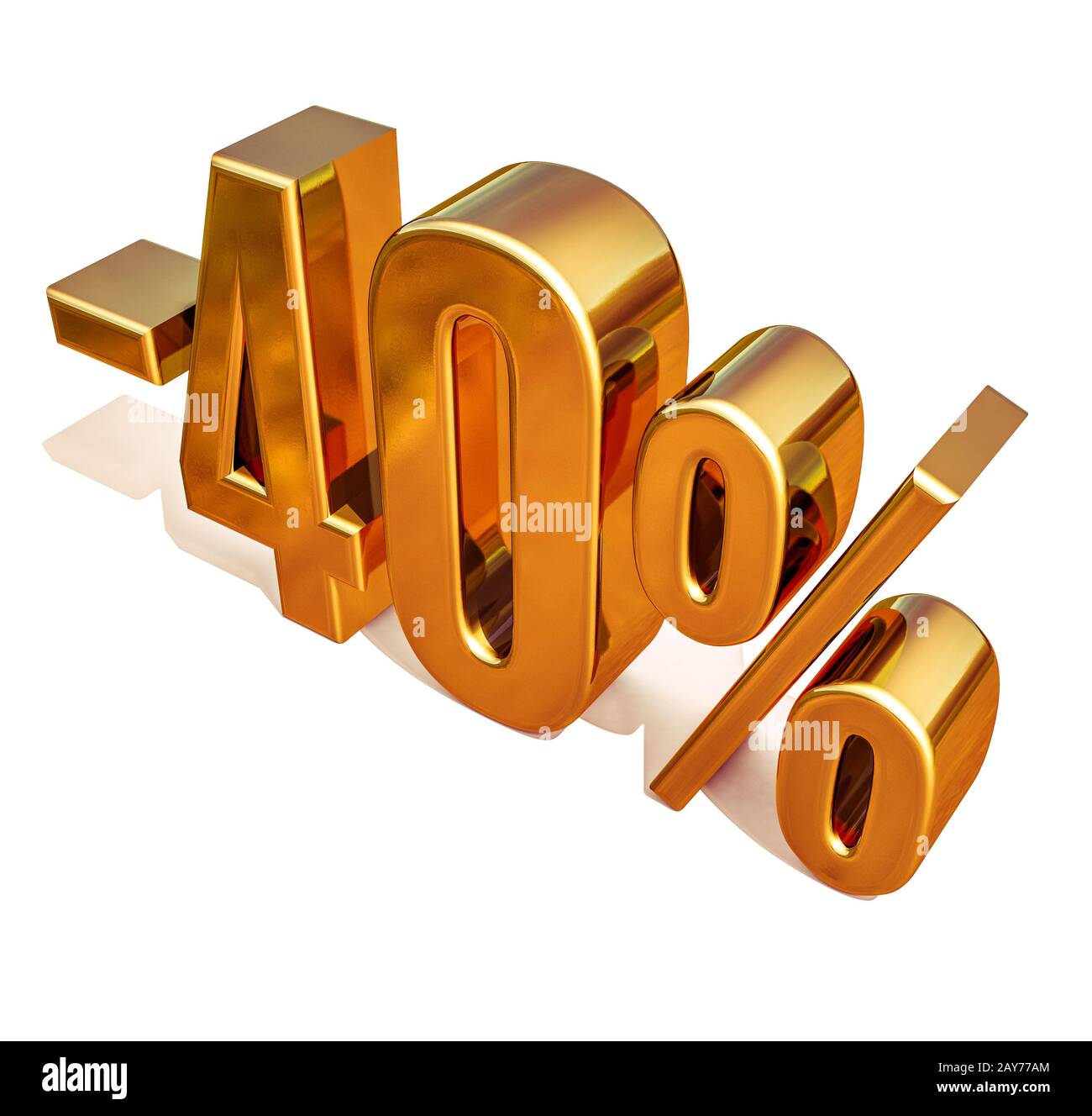 Gold -40%, meno quaranta per cento segno di sconto Foto Stock