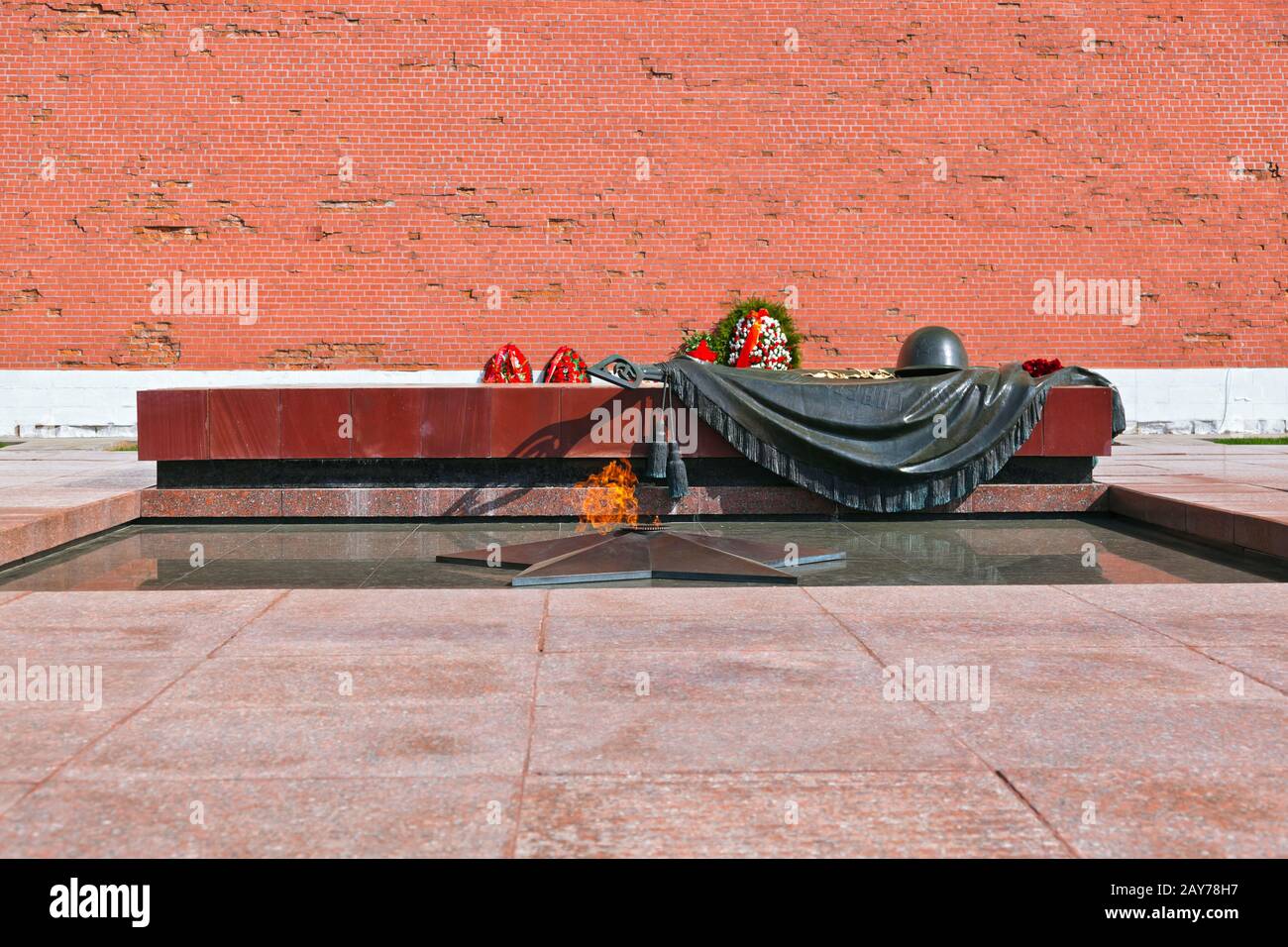 Fuoco eterno in memoria delle vittime della guerra mondiale - Cremlino - Mosca Russia Foto Stock