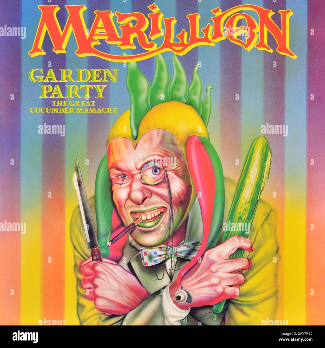 Marillion - copertina originale dell'album in vinile - Garden Party (The Great Cucumber Massacre) - 1983 Foto Stock
