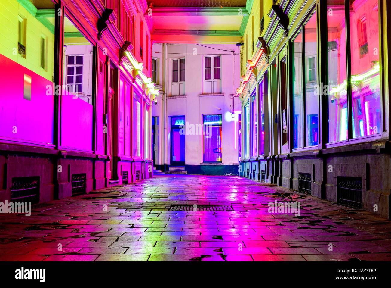 Quartiere A Luci Rosse 'Glass Alley' A Gand (Belgio) Foto Stock