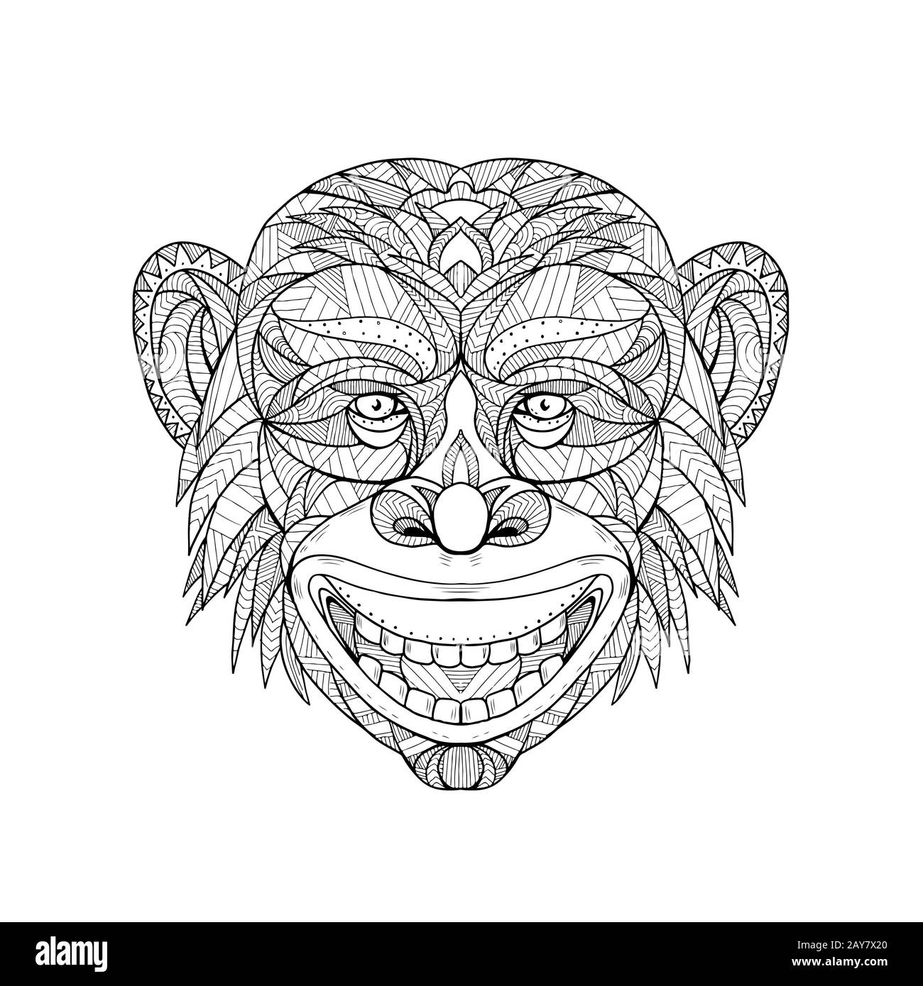 Testa di scimpanzé Zentagle Foto Stock