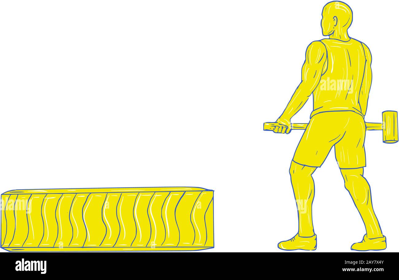 Atleta Fitness martello disegno di allenamento Foto Stock