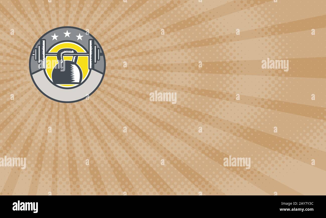 Kettlebell e Barbell Fitness scheda Aziendale Foto Stock