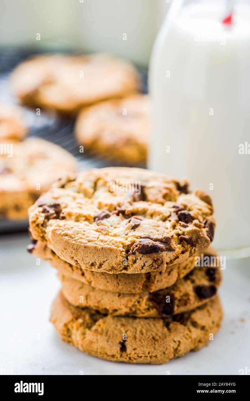 pila di biscotti con caramello salato Foto Stock