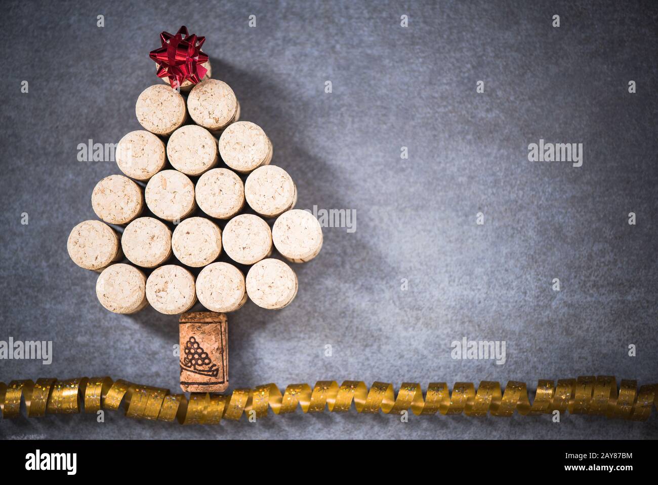 Albero di Natale per gli amanti del vino, sughero naturale Foto Stock
