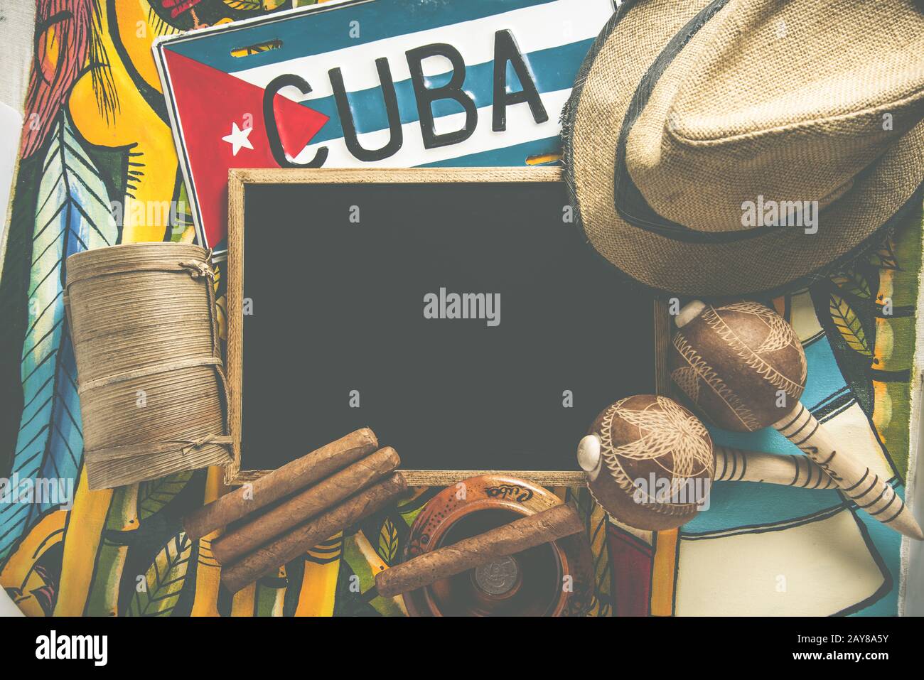 Viaggio a Cuba, foto elaborata in croce Foto Stock