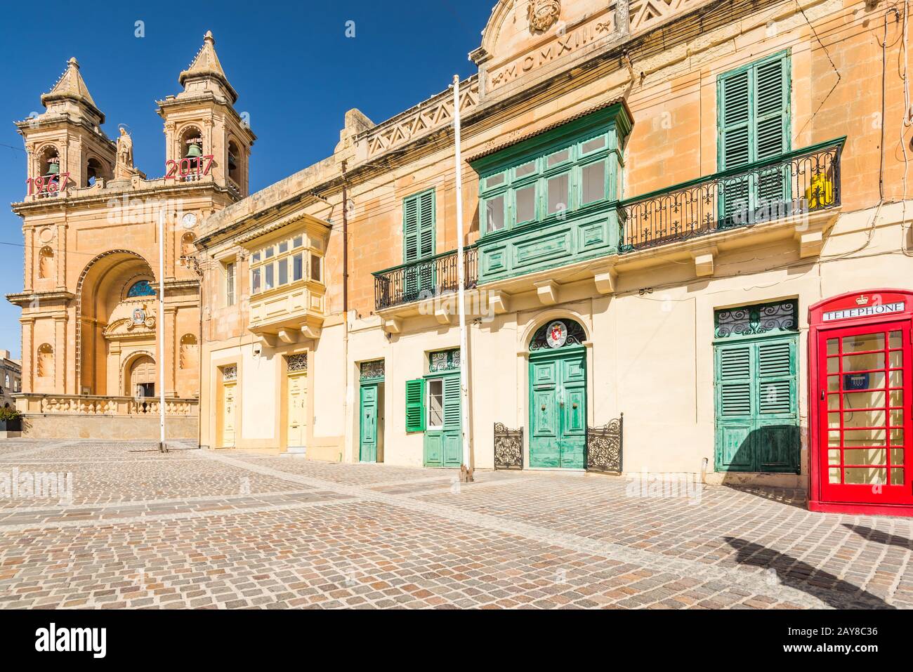 Piazza Marsaxlokk, Malta Foto Stock