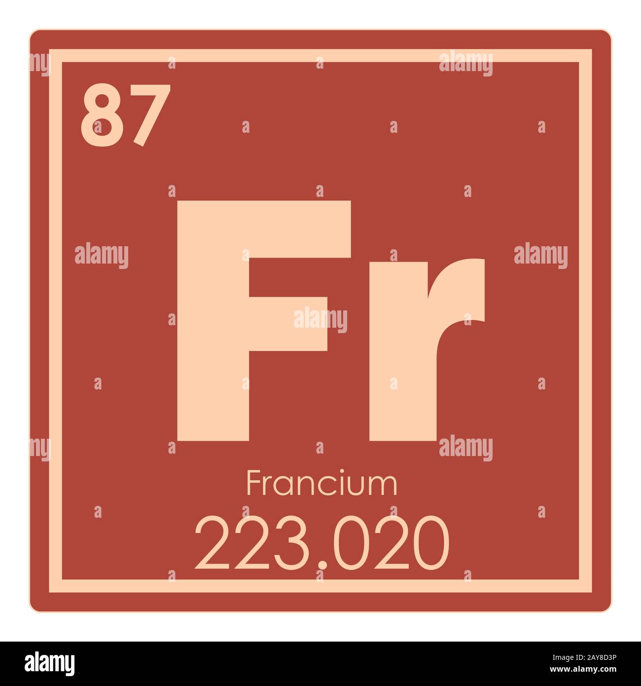 Elemento chimico di francium Foto Stock