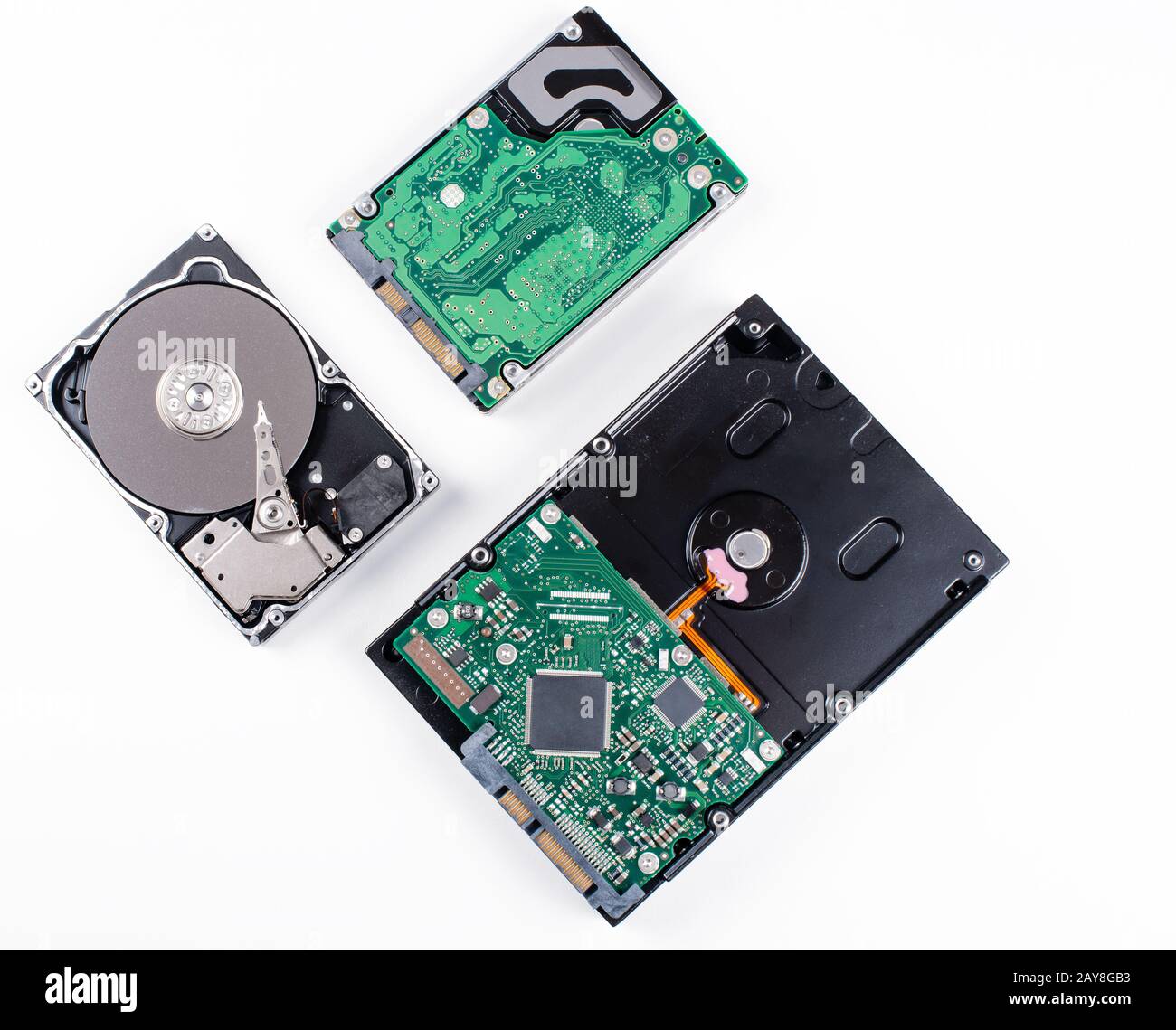 Testina di lettura e scrittura dell'hard disk SAS nella macro shot Foto Stock