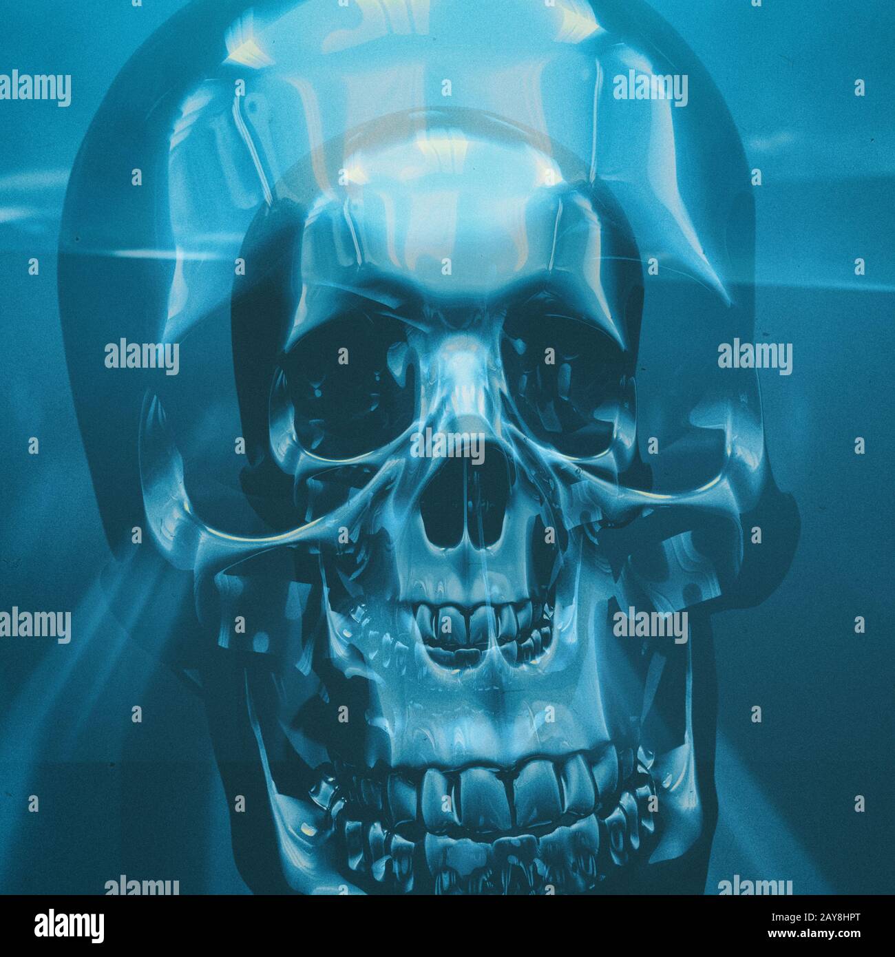 Immagine artistica del cranio umano Foto Stock