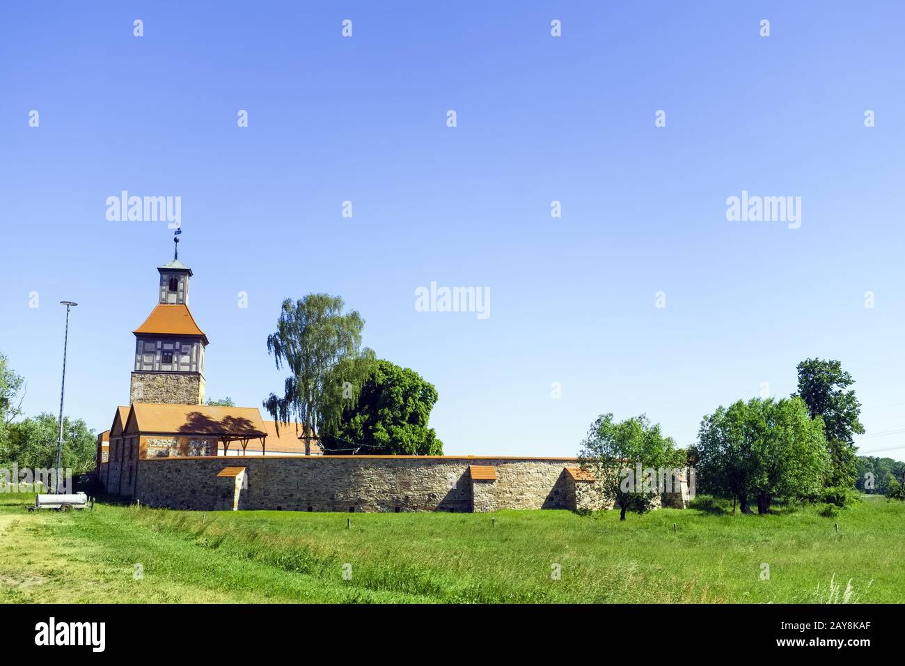 Il castello di Walternienburg vicino a Zerbst/Anhalt, Sassonia-Anhalt, Germania Foto Stock