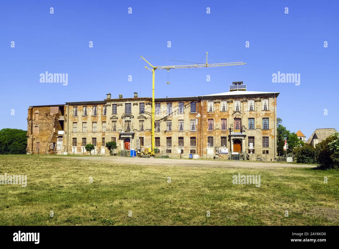 Rovine dell'ala est del castello di Zerbst, Zerbst/Anhalt, Sassonia-Anhalt, Germania Foto Stock