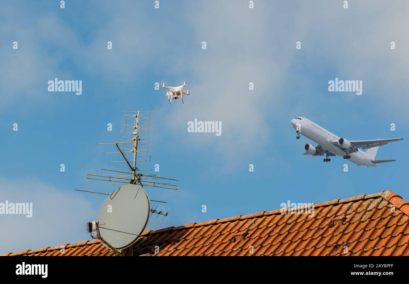 No-fly zone di uno spazio aereo all'aeroporto Foto Stock