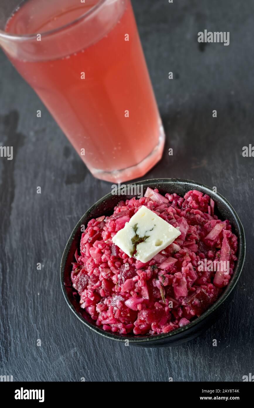 Insalata di barbabietole e federweisser Foto Stock