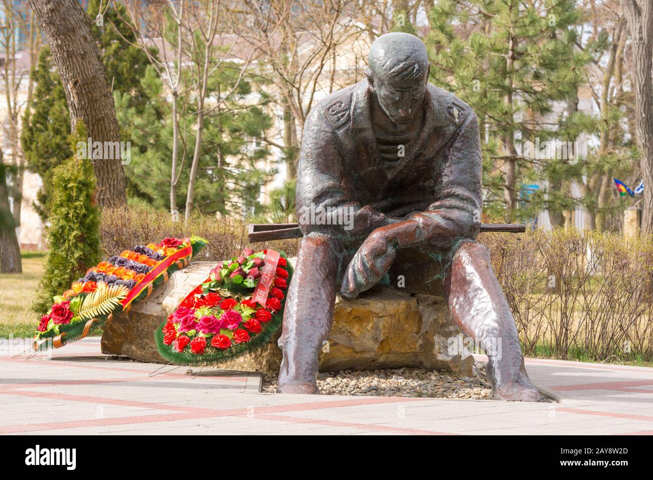 Аnapa, Russia - 5 marzo 2016: Memoriale dedicato alle guerre degli afghani, nel Parco della memoria e vicolo di gloria in Anapa, R. Foto Stock