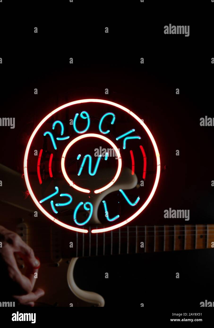 Rock and roll chitarrista Foto Stock