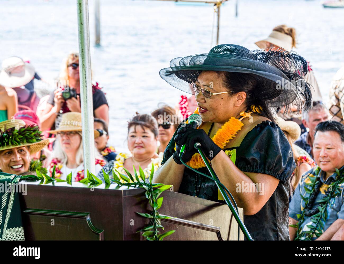 MO‘okiha o Pi‘ilani: Cerimonia di lancio: Benedizione Foto Stock